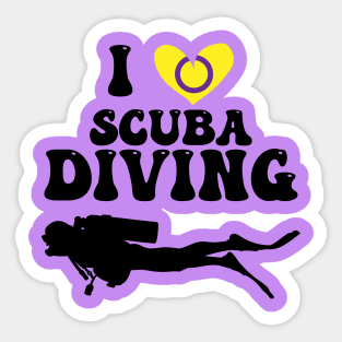 I Heart Scuba (Intersex Flag) Sticker